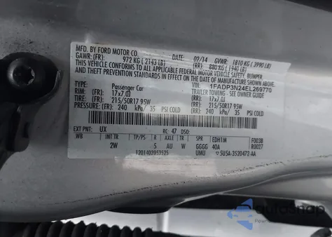 2014 Ford Focus Titanium из США, поврежденный, VIN 1FADP3N24EL269770